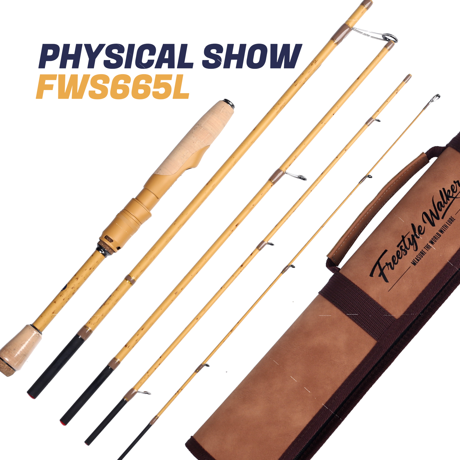 KUYING fishing rod FWS665L, premium fishing tackle with bamboo design and carry case