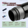 KUYING fishing rod featuring Toray 40T carbon fiber for lightweight, sensitive, tough, and durable fishing tackle.